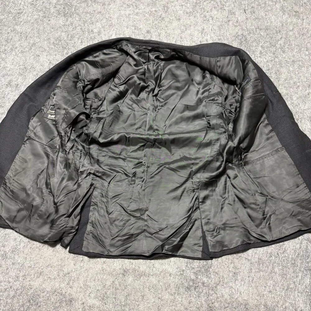 Vintage Ermenegildo Zegna Traveller Jacket Blazer Mens 56 EU 46 US Black Wool